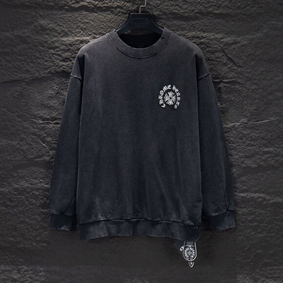 New Chrome Hearts Crew Neck Black/Gray Sweatshirt - Picture 1 of 9
